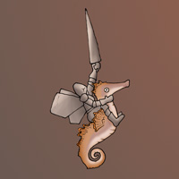 Pixie knight with seahorse